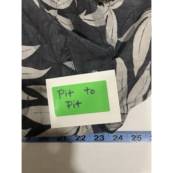 Tommy Bahama Mens 100% Silk Floral Tropical Aloha Hawaiian Shirt L Gray & Gray - Picture 6 of 8